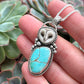 Royston Turquoise + Laura Mears Owl Face Pendant