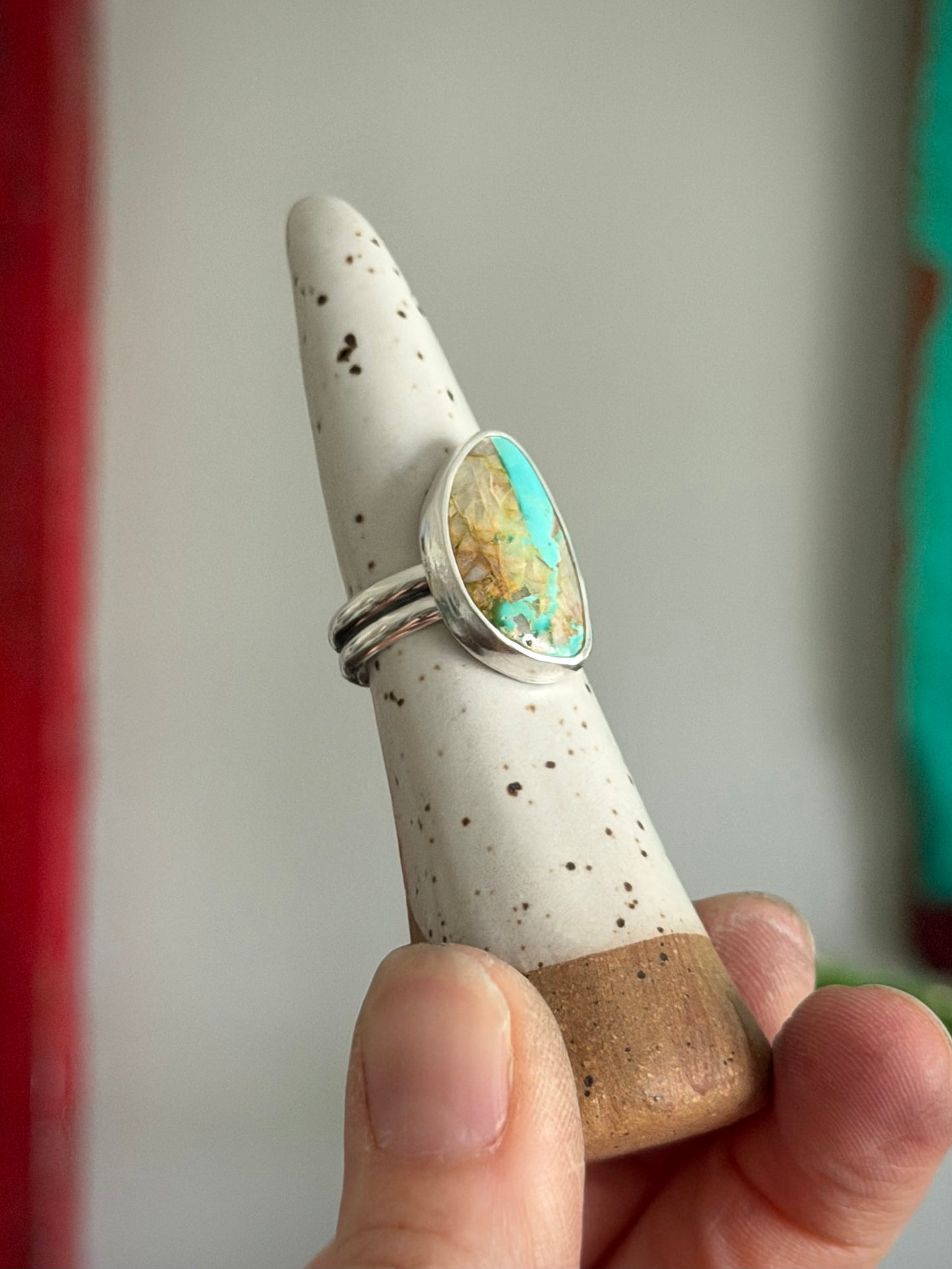 Royston Boulder Turquoise Ring in size 7