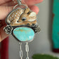 As Is Royston Turquoise Laura Mears Fawn Pendant with Succulents