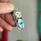 Golden Hills Turquoise Laura Mears Snowy Owl Pendant with Succulents