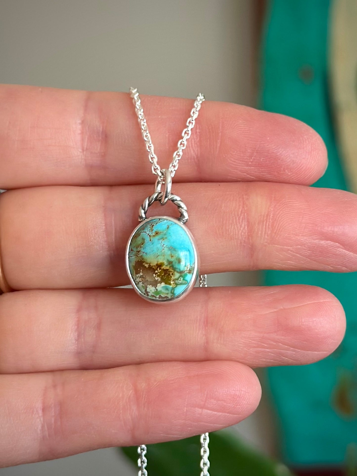 Thunderbird Turquoise Oval Pendant