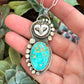 Royston Turquoise + Laura Mears Owl Face Pendant