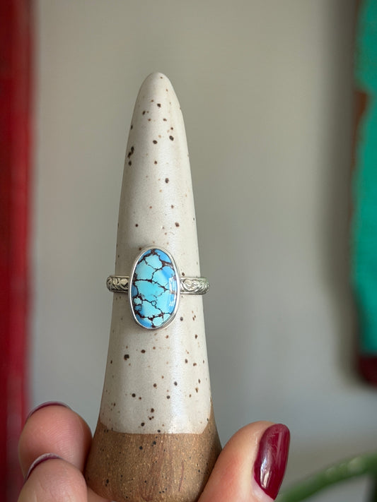 Golden Hills Turquoise Fleur Ring size 7.75