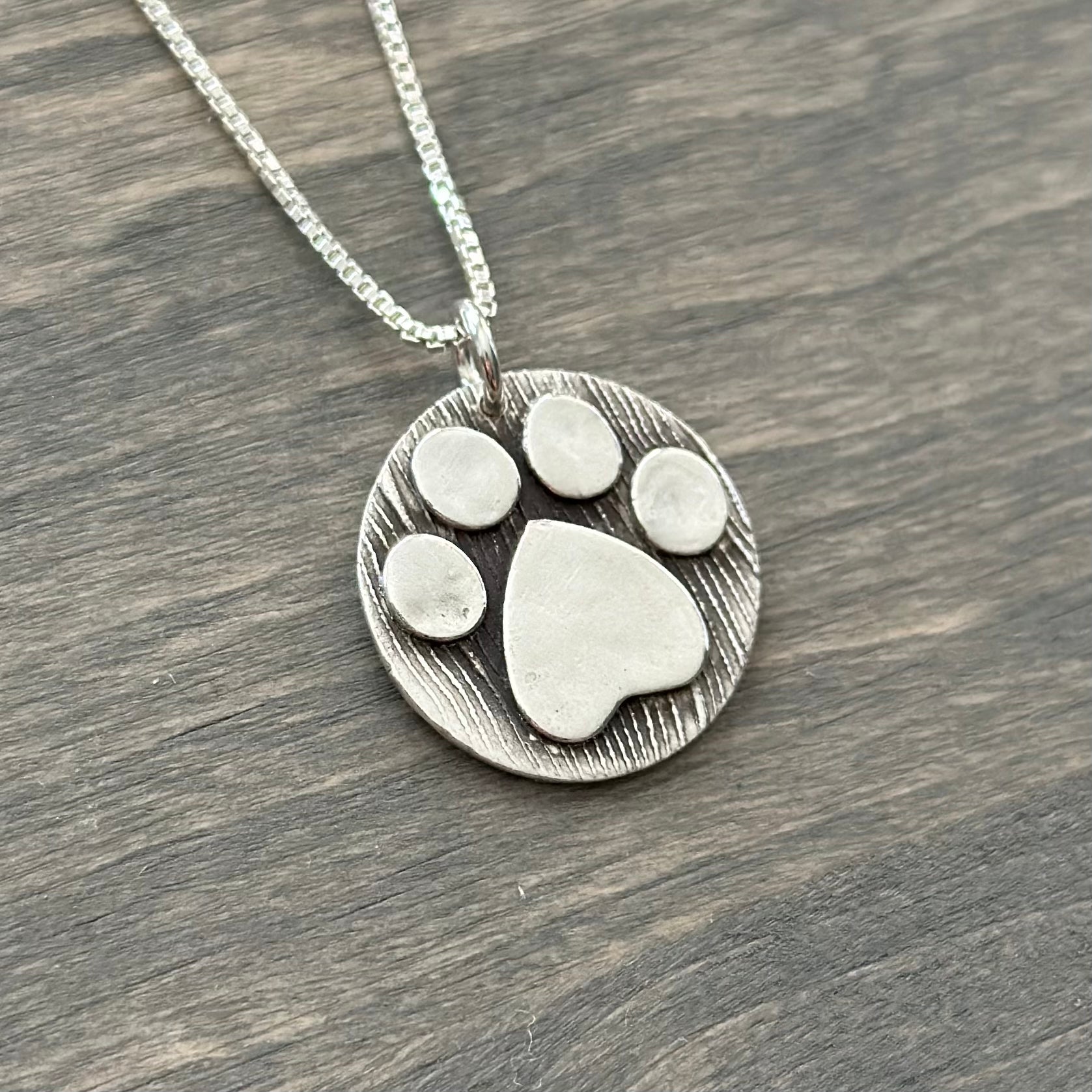 Paw Print Necklace in Sterling Silver, Personalised With Pets Name, TINY  8mm Pendant - Etsy