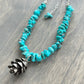 Hemlock Cone Necklace with White Water Turquoise Beads