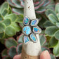 Coober Pedy Opal Half Flower Ring in size 7-3/4