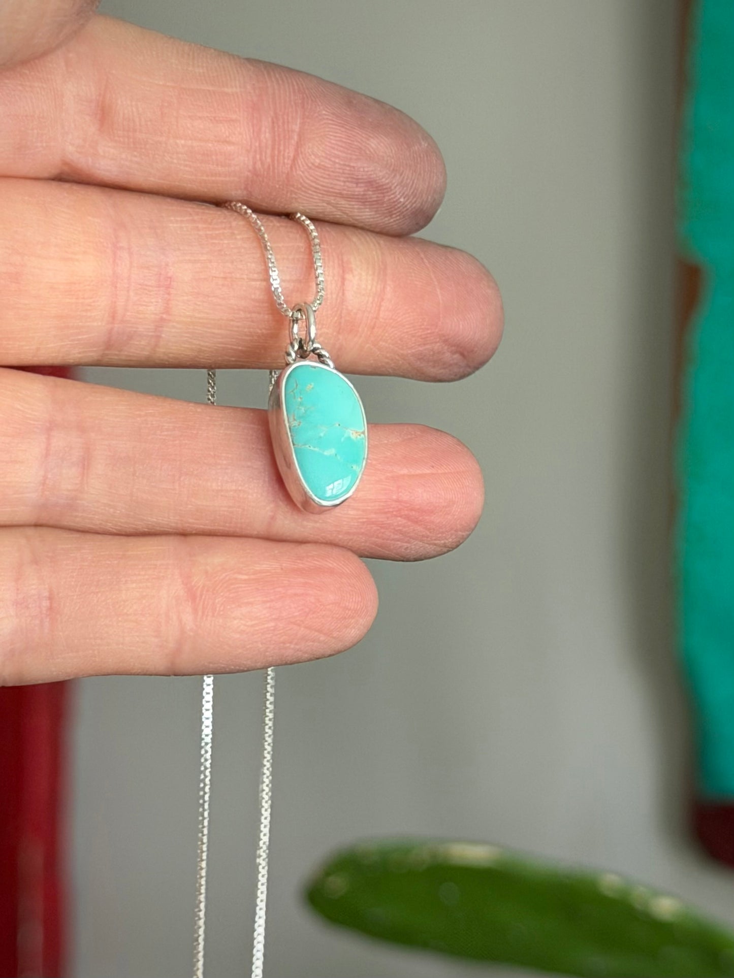 Royston Royal Blue Turquoise Little Necklace in Sky Blue v4