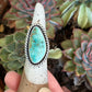 Fox Turquoise Chunky Twist Ring in size 7.25