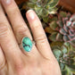 Desert Bloom Variscite Spiral Flower Band Ring in size 7.75