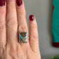 Royston Ribbon Turquoise Ring Fleur Band size 8.25