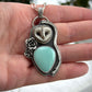 Big Minty Desert Bloom Variscite + Laura Mears Owl Face Pendant v2