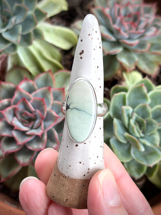 Ivory Desert Bloom Variscite Ring size 7.75