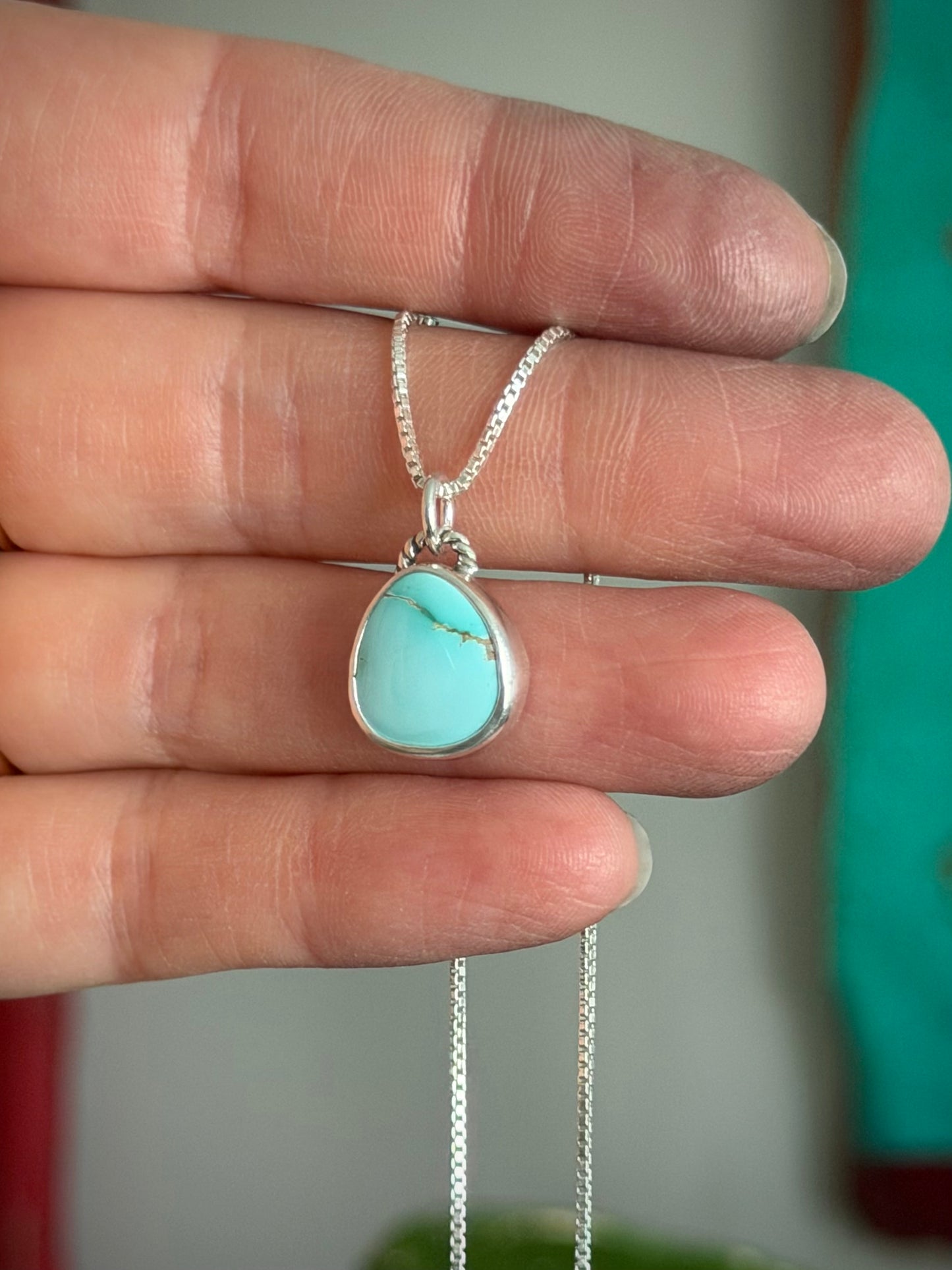 Royston Royal Blue Turquoise Little Necklace in Pale Blue