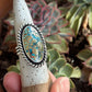 Morenci 2 Turquoise Twist Pyrite Loaded Ring in size 8