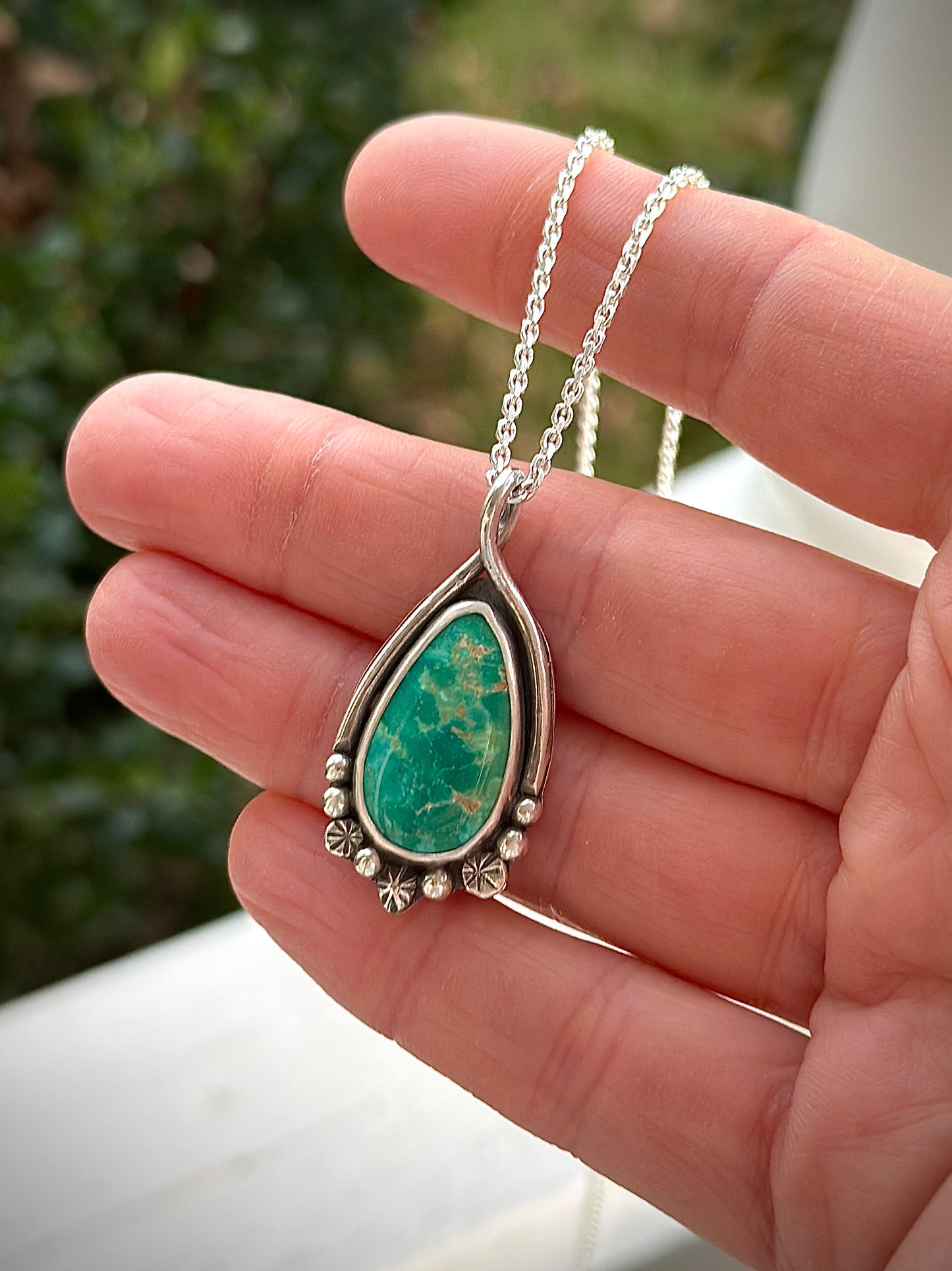 Emerald Valley Turquoise Wishbone Pendant