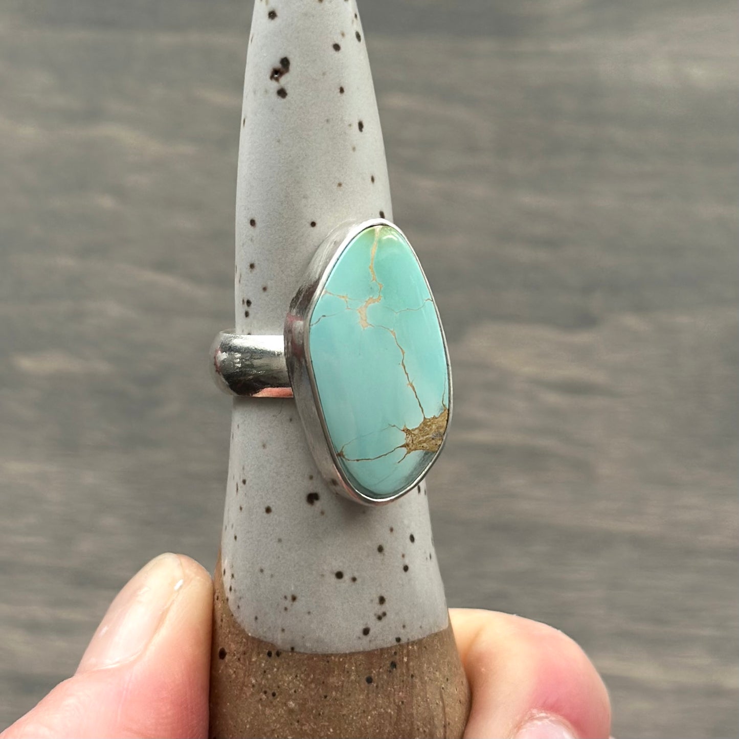 Royston Turquoise Pale Blue Statement Ring size 8-1/2