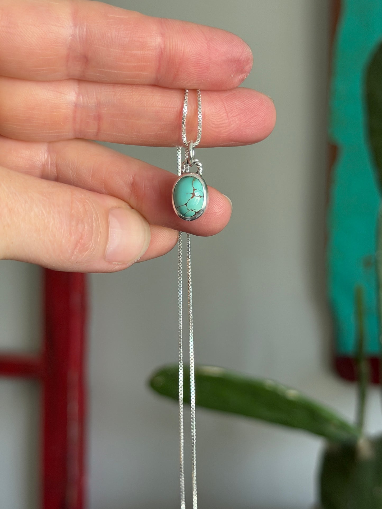 Little Royston Turquoise Necklace Red Matrix Twist