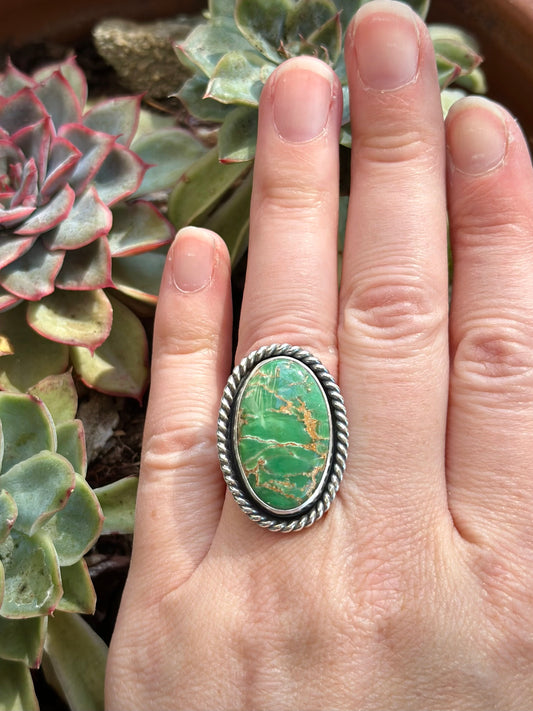 Australian Variscite Twist Ring in size 6.75 to 7