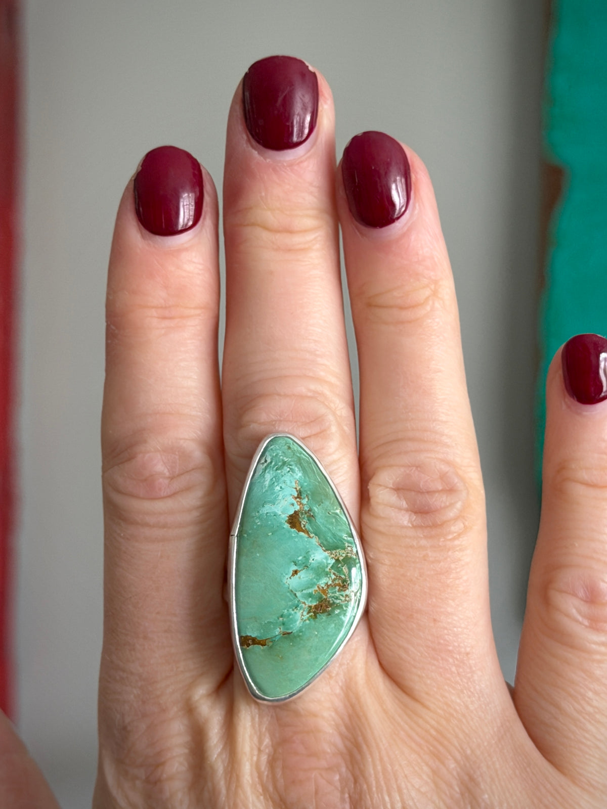 Fox Turquoise Ring size 10.75