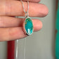 Royston Royal Blue Turquoise Necklace in Teal Oblong