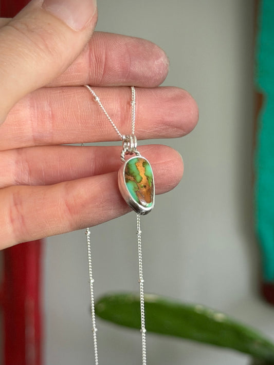 Royston Turquoise Little Necklace in Green + Gold