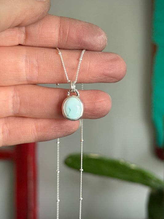 White Carico Lake Turquoise Necklace