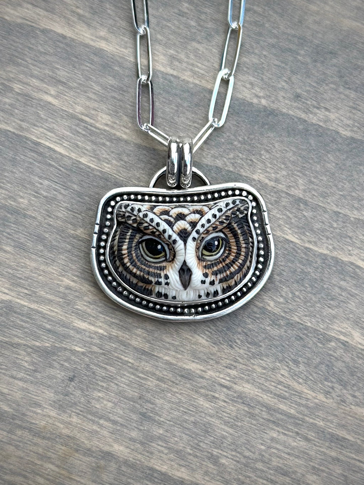 Laura Mears Owl Face Pendant