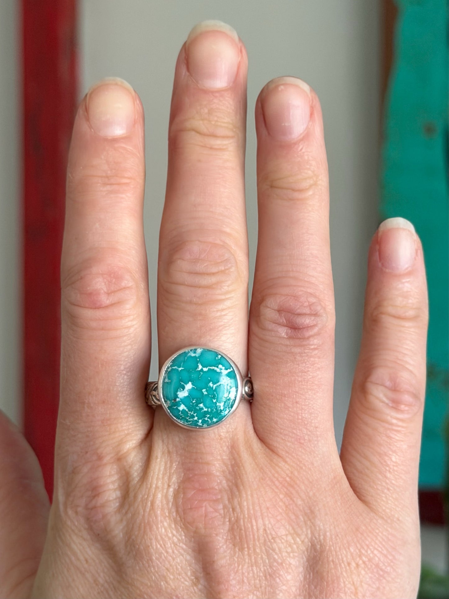 Whitewater Turquoise Ring size 10.75