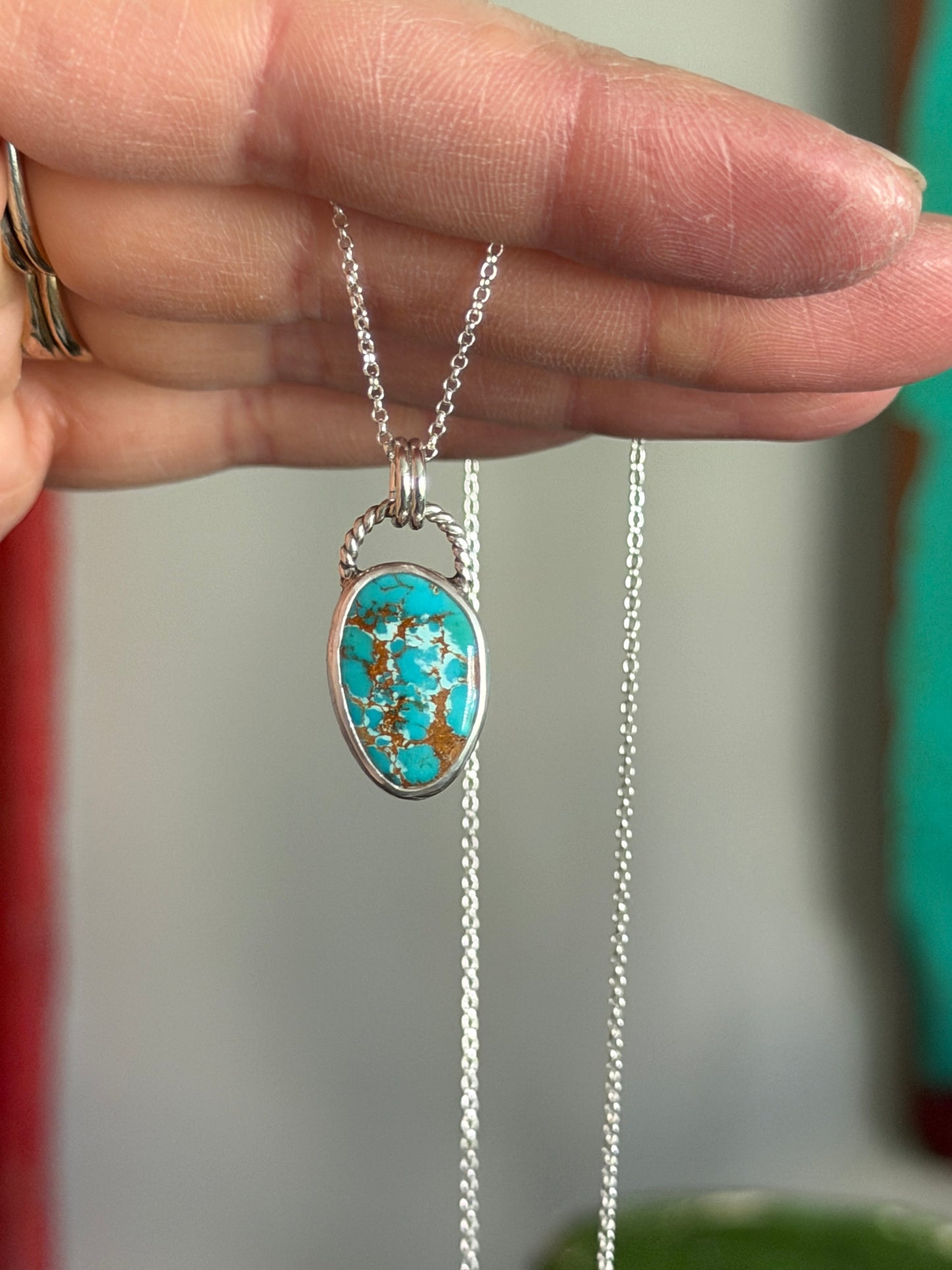 Little Royston Royal Blue Turquoise Twist Necklace in Blue