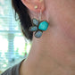 Opal + Turquoise Half Flower Earrings