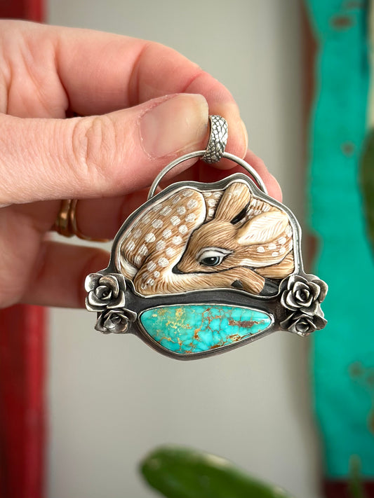 *As Is* Laura Mears Fawn Royston Turquoise Pendant