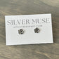 Rose Flower Stud Earrings in Sterling Silver