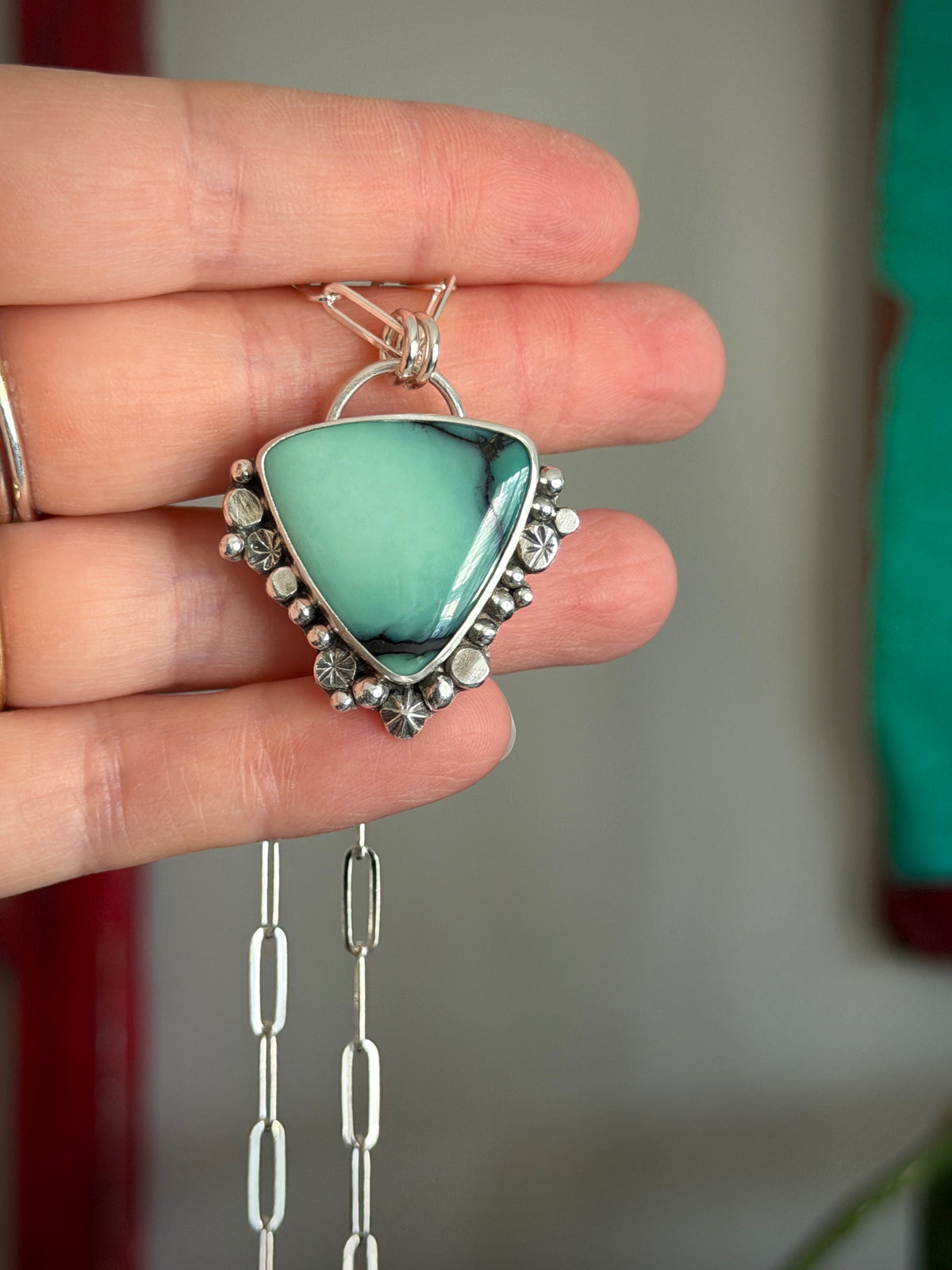 Desert Bloom Variscite Funky Pendant