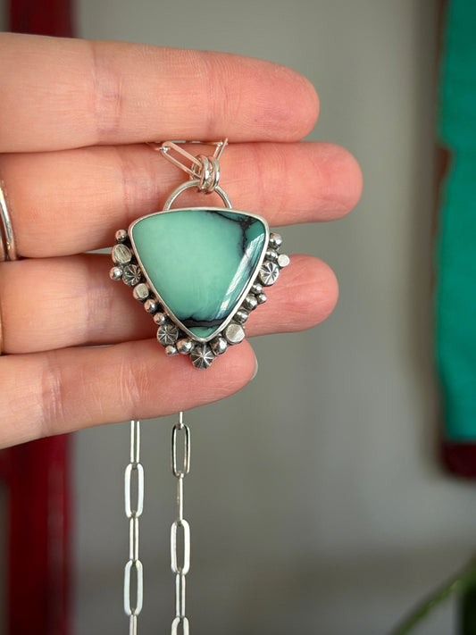 Desert Bloom Variscite Funky Pendant
