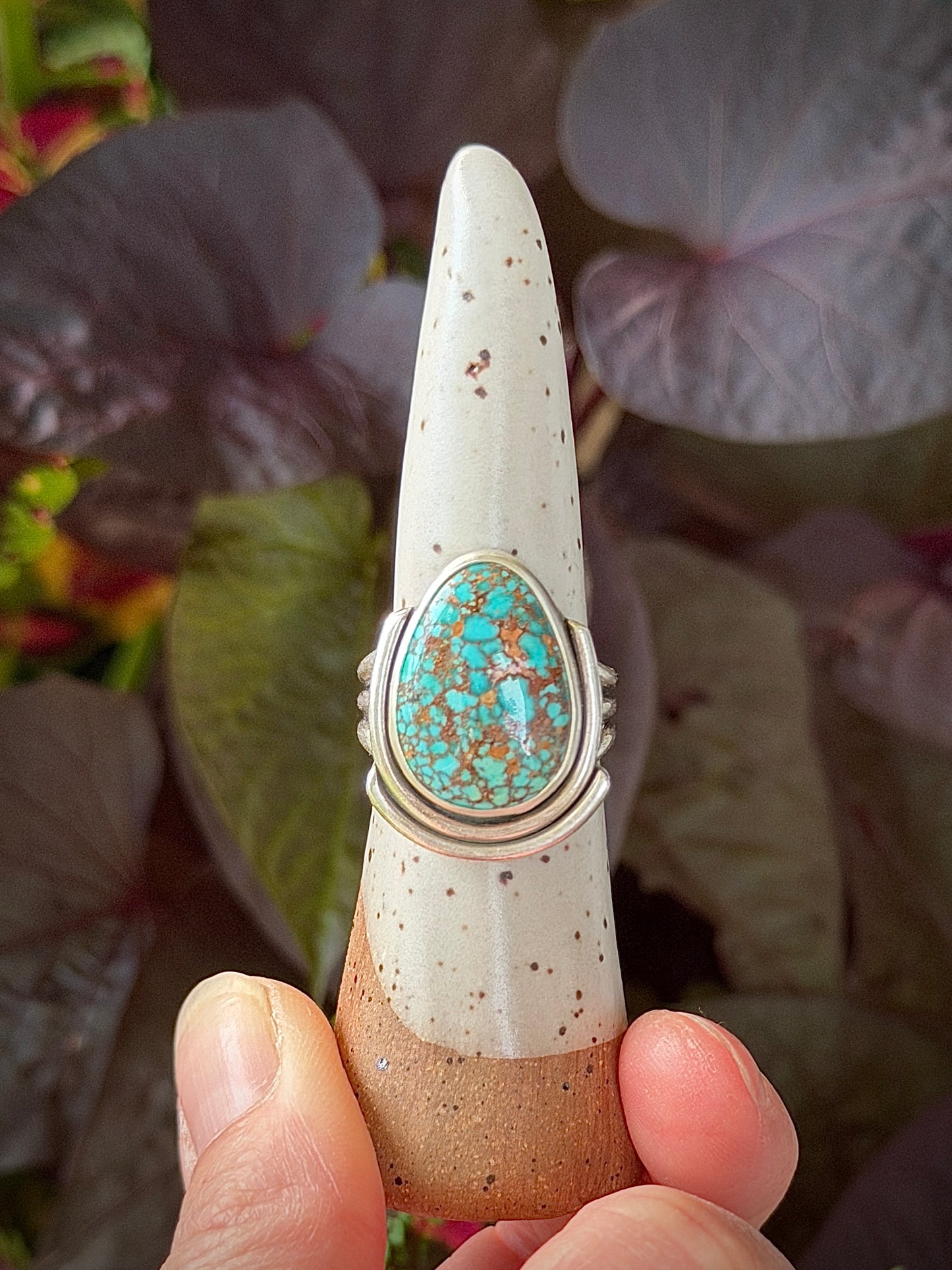 Patagonia Turquoise Art Deco Ring size 8.75