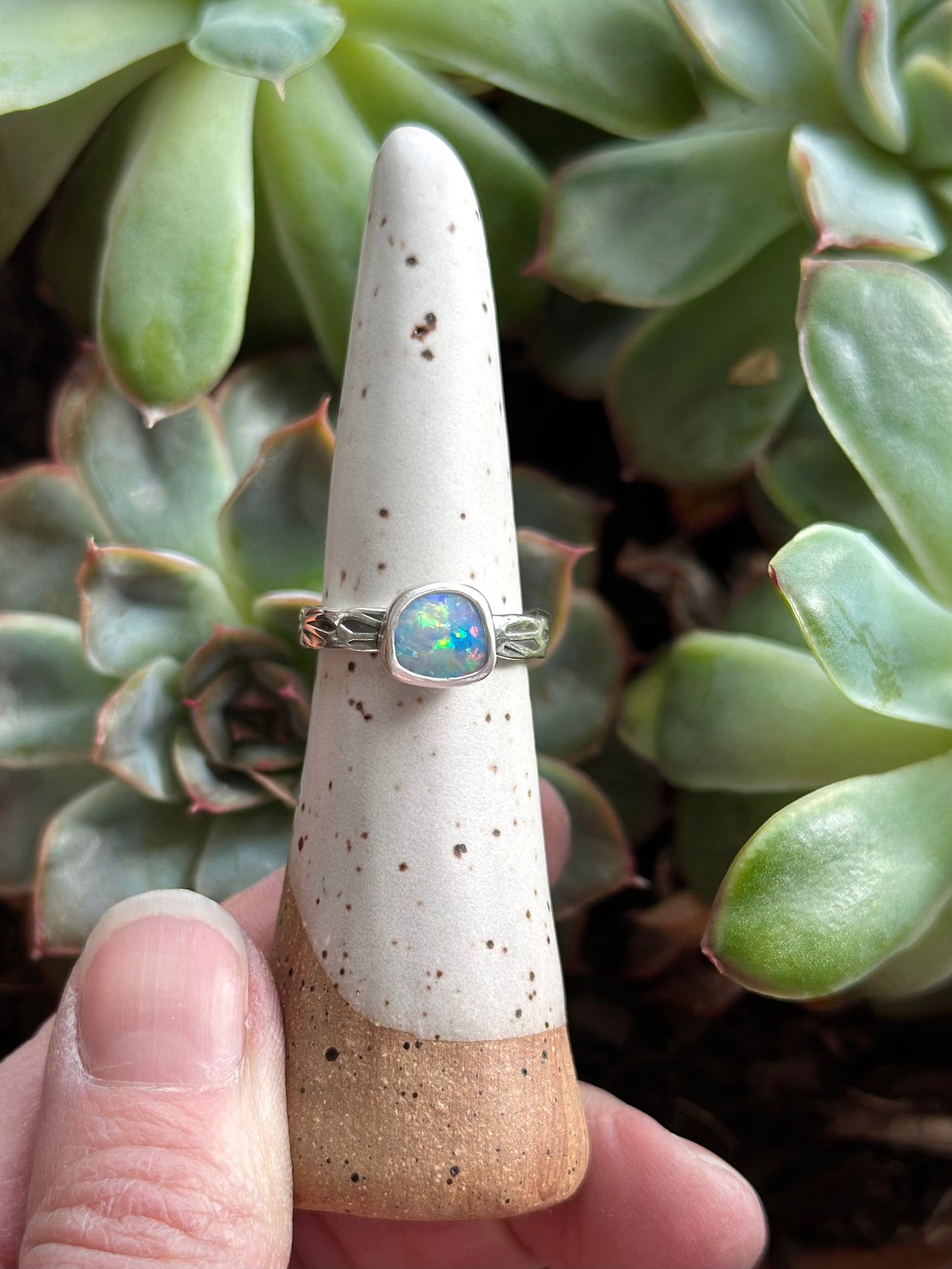 Coober Pedy Opal Stacking Ring size 7