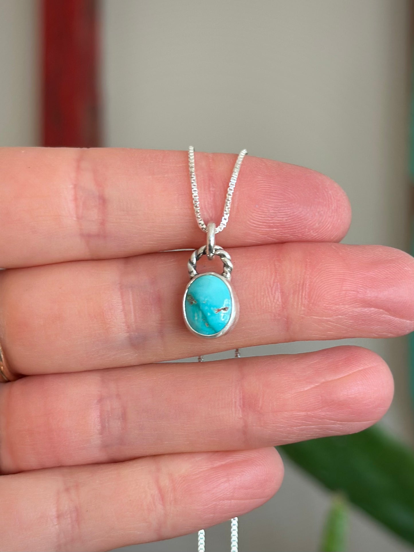 Natural Kingman Little Blue Turquoise Pendant