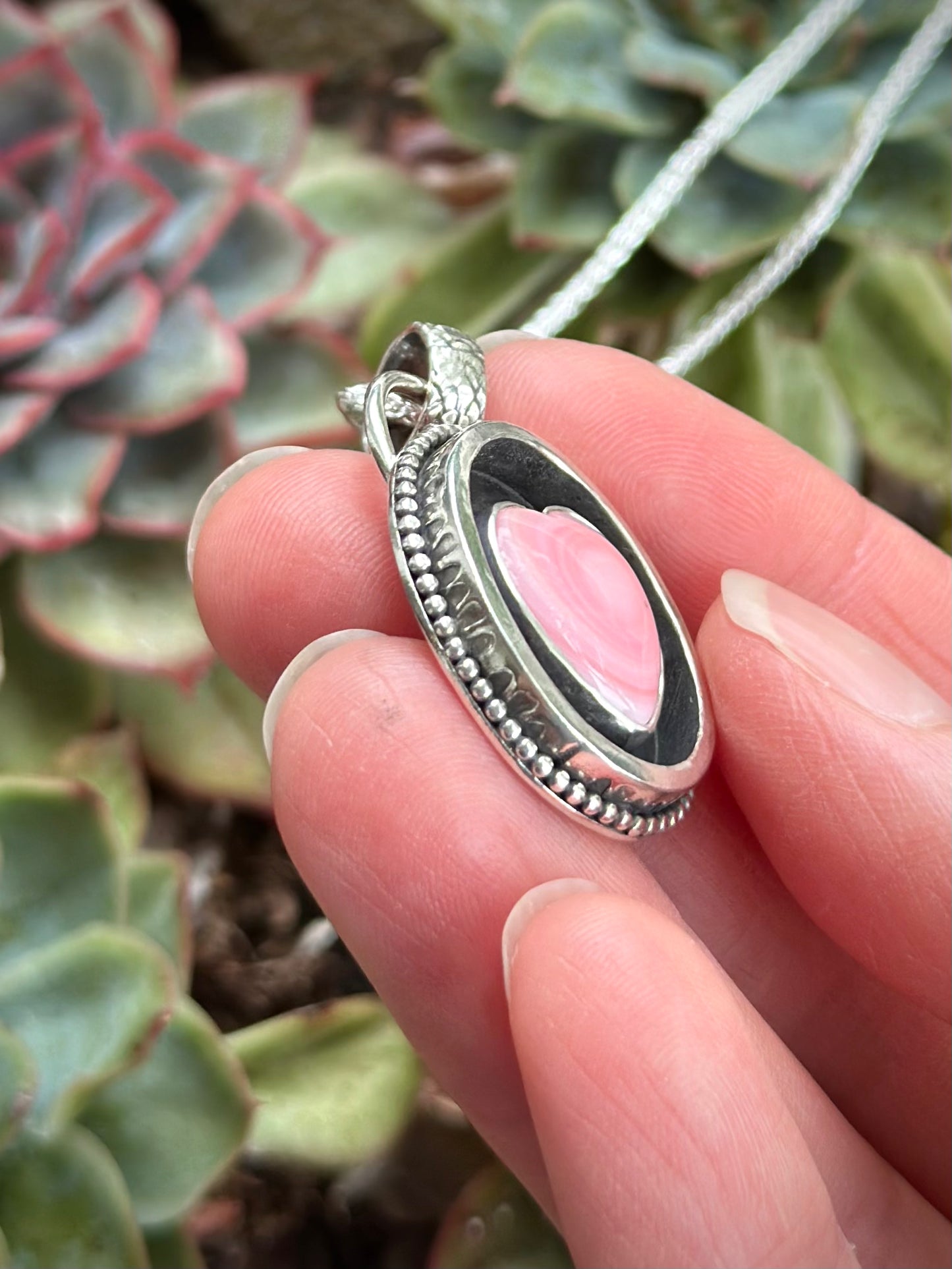 Pink Conch Shell Heart Pendant