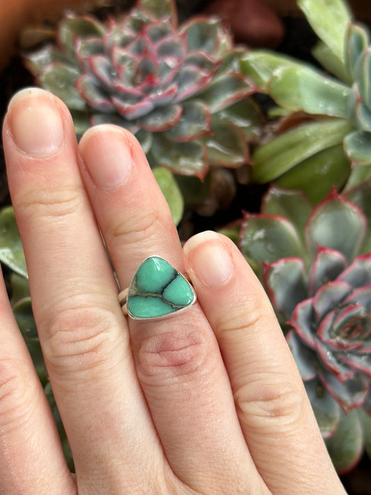 Desert Bloom Variscite Triangle Ring