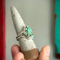 Fox Turquoise Split Band Ring in size 9.5