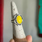 Yellow Rosarita Slag Glass Ring Gothic Vibes in size 6.75