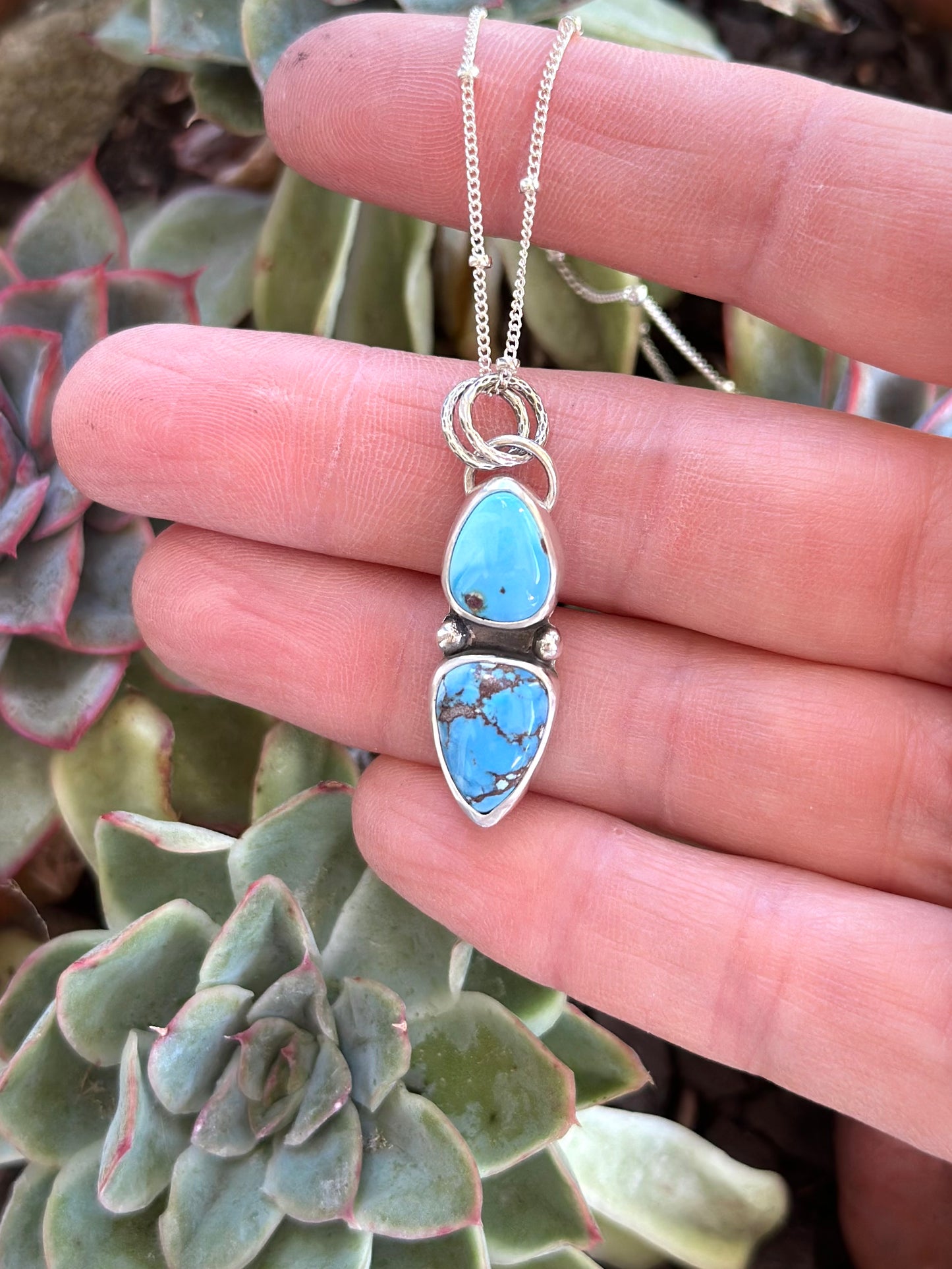 Small Golden Hills Turquoise Totem Pendant