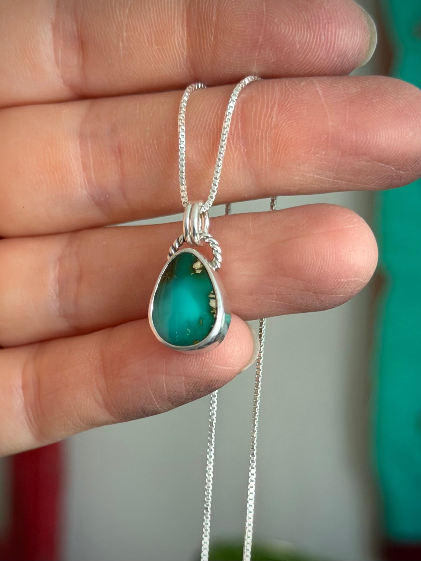 Royston Royal Blue Turquoise Necklace in Teal Teardrop