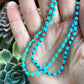 Turquoise Beaded RED Silk Necklace