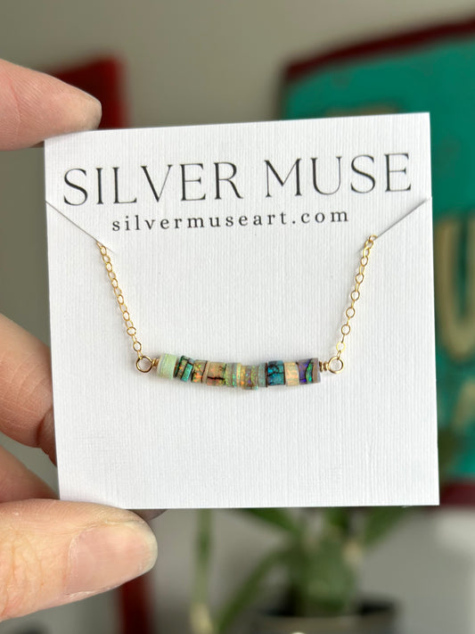 Gold Fill Opal Bead Necklace