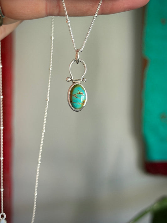 Thunderbird Turquoise Little Pinned Hinge Necklace