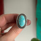 Natural Kingman Turquoise Twist Ring in size 6.75