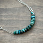 Sierra Nevada Turquoise Bead Paperclip Necklace Lightweight v3