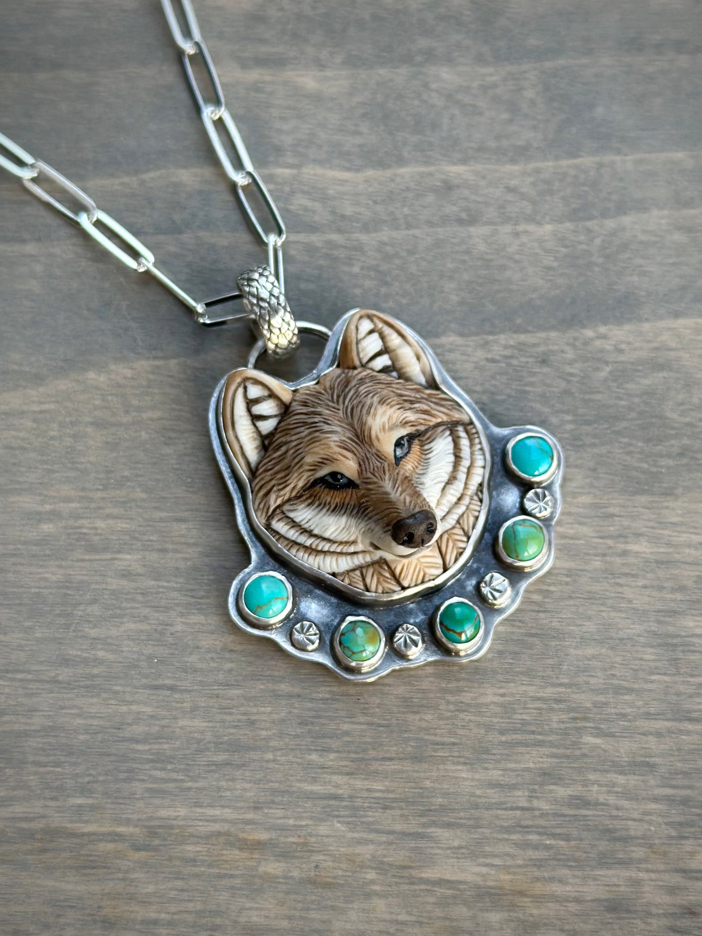 Supernova Turquoise + Laura Mears Wolf Pendant