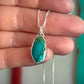 Royston Royal Blue Turquoise Necklace in Teal Oblong